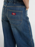Dickies Jeans Wide Donna DK0A8C2I Mid Blue Fade Wash - Denim