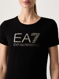 Ea7 T-shirt Donna 7W001443AF10373 Black And Gold - Nero