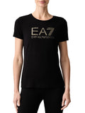 Ea7 T-shirt Donna 7W001443AF10373 Black And Gold - Nero
