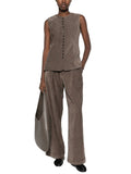 ELEH Pantalone Palazzo Donna EFW260259 Fango - Marrone