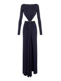 Elisabetta Franchi Vestito Longuette Notte Donna ABR3467E2 - Blu