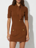 Elisabetta Franchi Vestito Mini Sigaro Donna AM04S66E2 Sigaro - Marrone
