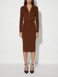 Elisabetta Franchi Vestito Midi Sigaro Donna AM19S66E2 Sigaro - Marrone