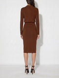 Elisabetta Franchi Vestito Midi Sigaro Donna AM19S66E2 Sigaro - Marrone