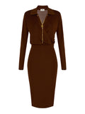 Elisabetta Franchi Vestito Midi Sigaro Donna AM19S66E2 Sigaro - Marrone