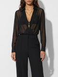 Elisabetta Franchi Camicia Casual a Body Donna CB00966E2 - Nero