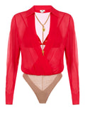 Elisabetta Franchi Camicia Casual a Body Red Passion Donna CB00966E2 Red Passion - Rosso