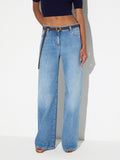 Elisabetta Franchi Jeans a Palazzo Blue Vintage Donna PJ20N66E2 Blue Vintage - Denim