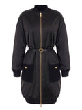 Elisabetta Franchi Parka con Cintura Donna PK01D66E2 - Nero