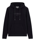Guess Felpa Cappuccio Ls Basic Box Logo Hoodie Uomo M6YQ36K4243 Jet Black A996 - Nero