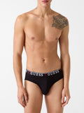 Guess Slip Brian Hero Uomo U97G00KCD31 Black White Combo - Multicolore