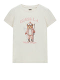 Guess T-shirt Fabrizia Donna V6BI19K6749 Cream White - Bianco