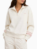 Guess Felpa Zip Fabrizia Donna V6BQ14K6346 Cream White - Bianco