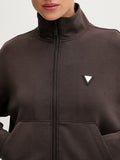 Guess Felpa Zip Olympe Donna V6YQ17K4313 Coffee Roast - Marrone