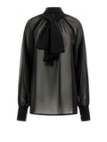 Guess Camicia Casual Ls Audrine Bow Blouse Donna W5BH84W3022 Jet Black A996 - Nero