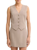 Guess Gilet Theoline Donna W5YH55WGHC2 Silk Taupe - Marrone