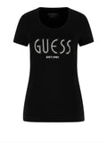 Guess T-shirt Cn Ss Logo Tee Donna W5YI05J1314 Jet Black A996 - Nero