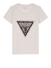 guess t shirt ss cn savanna leopard triangle donna w6bi26k6047 cream white bianco 164656570