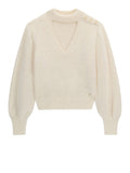 Guess Pullover Ls Chocker Jaycee Swtr Donna W6BR74Z1761 Cream White - Bianco