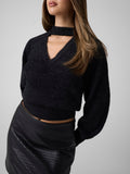 Guess Pullover Ls Chocker Jaycee Swtr Donna W6BR74Z1761 Jet Black A996 - Nero