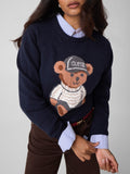 Guess Pullover Ls Cn Alicia Bear Swtr Donna W6BR84Z1927 - Blu