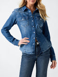 Guess Camicia Jeans Velvet Shirt Donna W6YH18D1352 Liberty City Wash - Denim