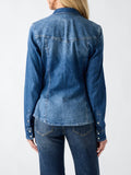 Guess Camicia Jeans Velvet Shirt Donna W6YH18D1352 Liberty City Wash - Denim