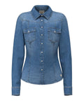 Guess Camicia Jeans Velvet Shirt Donna W6YH18D1352 Liberty City Wash - Denim