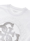 Guess T-shirt Ss Cn Round 4G Degrade Hotfix Donna W6YI18K4331 Pure White - Bianco