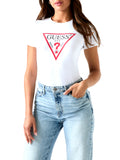 Guess T-shirt New Ss Cn Original Hotfix Tee Donna W6YI54K4870 Pure White - Bianco