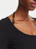 Guess Vestito Mini Ls Meghan Swtr Dress Donna W6YK33Z0968 Jet Black A996 - Nero