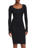 Guess Vestito Mini Ls Meghan Swtr Dress Donna W6YK33Z0968 Jet Black A996 - Nero