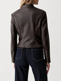 Guess Giubbino di Pelle Marlene Caribou Donna W6YL25W2914 Chocco Brown - Marrone