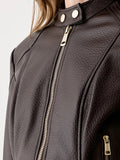 Guess Giubbino di Pelle Marlene Caribou Donna W6YL25W2914 Chocco Brown - Marrone