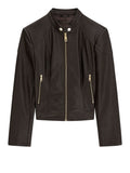 Guess Giubbino di Pelle Marlene Caribou Donna W6YL25W2914 Chocco Brown - Marrone