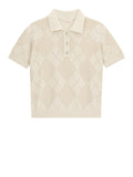 Guess Polo Ss Melody Swtr Donna W6YR17Z0958 Pearl Oyster Lurex - Avorio
