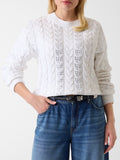 Guess Pullover Ls Cn Rhinestones Cassandra Sw Donna W6YR21Z0965 Pure White - Bianco