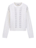 Guess Pullover Ls Cn Rhinestones Cassandra Sw Donna W6YR21Z0965 Pure White - Bianco