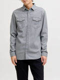 Jack e Jones Camicia Jeans Camicia Jjesheridan Jeans Uomo 12138115 Light Grey Denim - Grigio