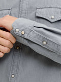 Jack e Jones Camicia Jeans Camicia Jjesheridan Jeans Uomo 12138115 Light Grey Denim - Grigio