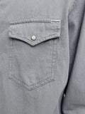 Jack e Jones Camicia Jeans Camicia Jjesheridan Jeans Uomo 12138115 Light Grey Denim - Grigio