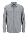 Jack e Jones Camicia Jeans Camicia Jjesheridan Jeans Uomo 12138115 Light Grey Denim - Grigio