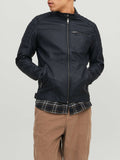 Jack e Jones Giubbino di Pelle Jjerocky Uomo 12147218 Black - Nero