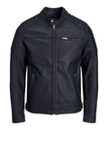 Jack e Jones Giubbino di Pelle Jjerocky Uomo 12147218 Black - Nero