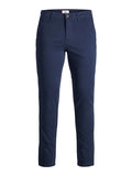 Jack e Jones Pantalone Chino Jpstmarco Bowie Uomo 12150148 Navy Blazer - Blu