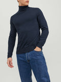 Jack e Jones Pullover Jjeemil Knit Roll Neck Uomo 12157417 Navy Blazer - Blu