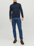 Jack e Jones Pullover Jjeemil Knit Roll Neck Uomo 12157417 Navy Blazer - Blu