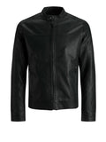 Jack e Jones Giubbino di Pelle Jjewarner Uomo 12182461 Black - Nero