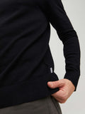 Jack e Jones Pullover Jjeemil Knit Crew Neck Uomo 12208364 Black - Nero