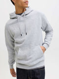 Jack e Jones Felpa Cappuccio Jjebradley Sweat Uomo 12249340 Light Grey Melange - Grigio